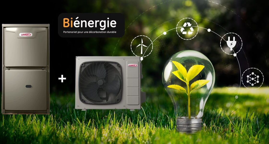Système biénergie combinant une fournaise et une thermopompe