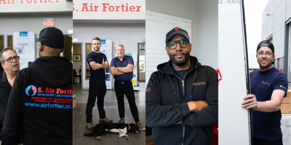 Équipe de S. Air Fortier à l’extérieur des locaux de l’entreprise