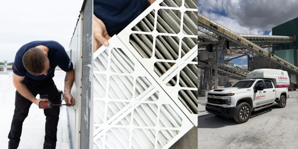 Entretien d’un système de ventilation, filtres à air et véhicule de service de S. Air Fortier
