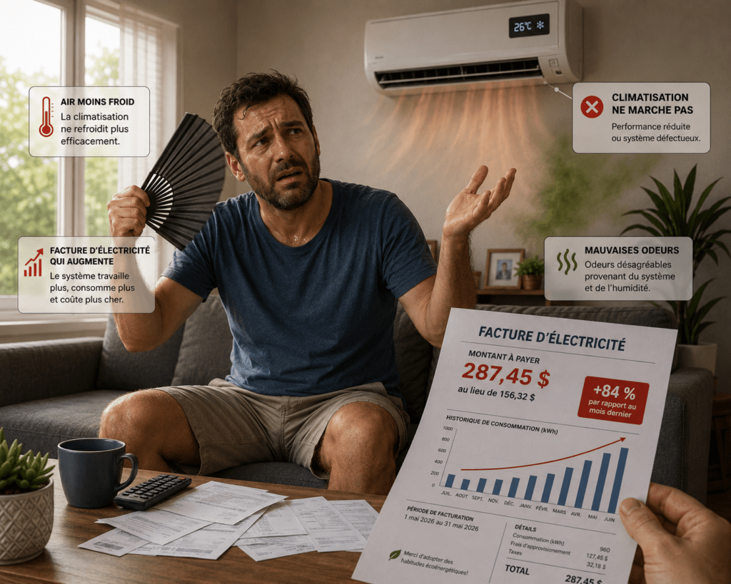le climatiseur fonctionne plus longtemps
